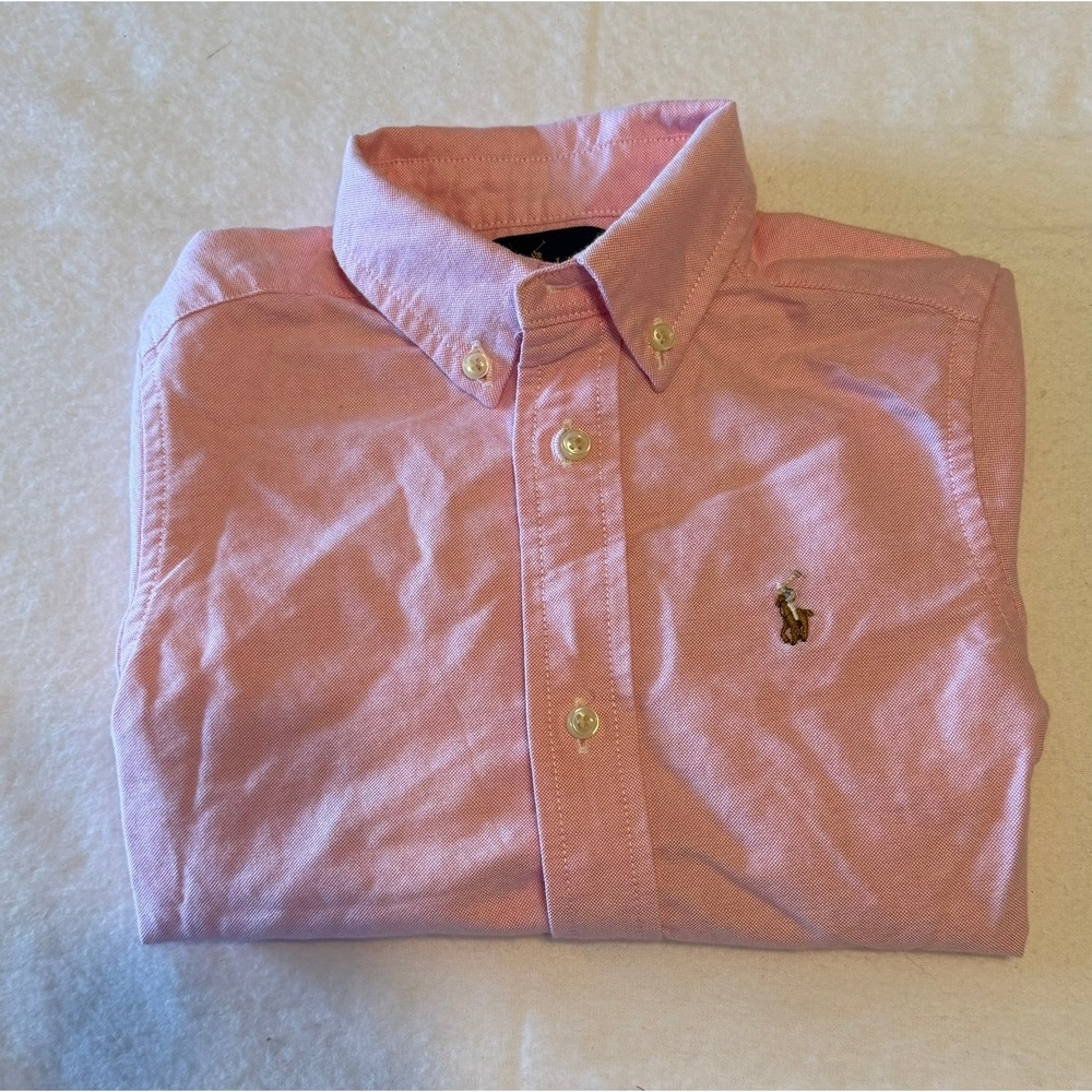 Ralph Lauren Kids Pink Oxford Button Down Shirt Long Sleeve Pony Logo 3T